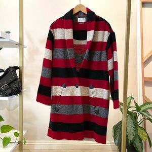 Isabel Marant Etoile Striped Red and Black Coat